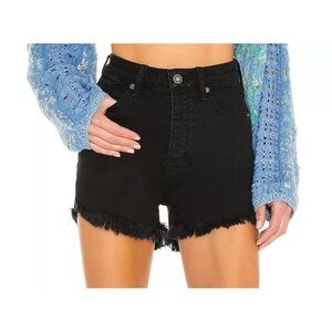 Free People We The Free Black Denim Shorts
